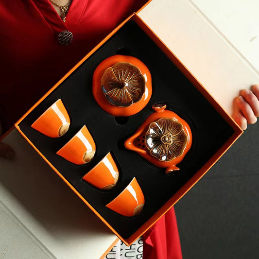 Persimmon teacup set