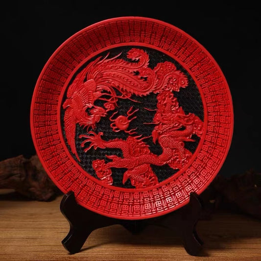 Red Dragon and Phoenix Plate